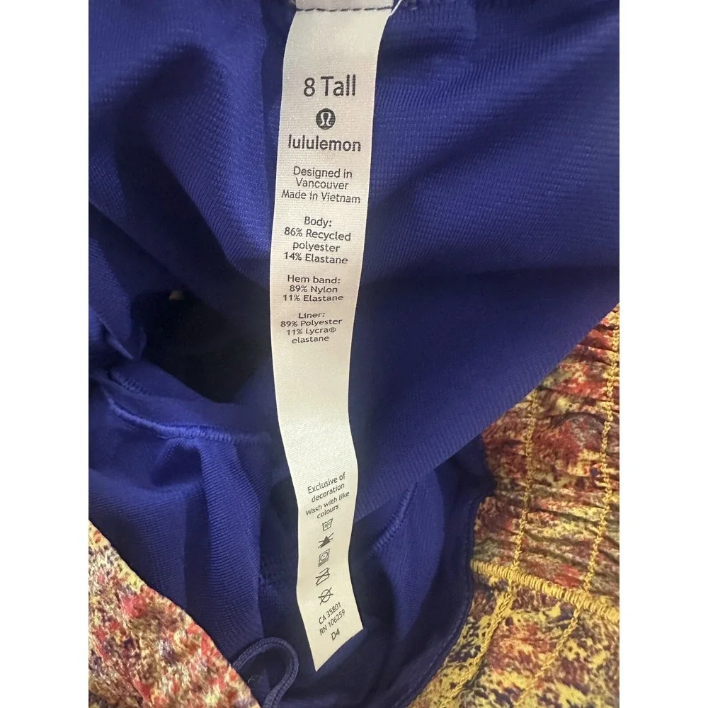 🦄 Lululemon SeaWheeze Hotty Hot Short 4" Woodland Sprint Women's Size 8 Tall - Picture 6 of 12